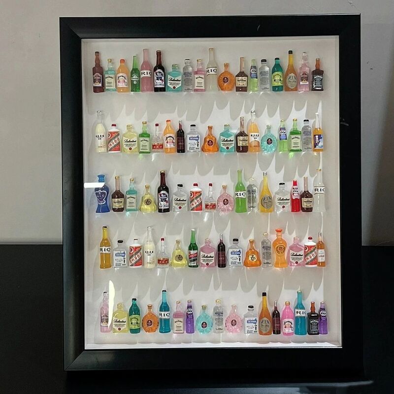 Hollow Three-Dimensional Photo Frame DIY Gift for Couples, Picture Frame, Small Wine Bottle, Desktop Decoration Frame Ornament