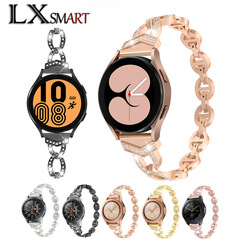 Applicable to Samsung Galaxy Watch3/4/5VO Diamond Studded Stainless Steel Metal Strap Active2 Full Diamond Steel Strap