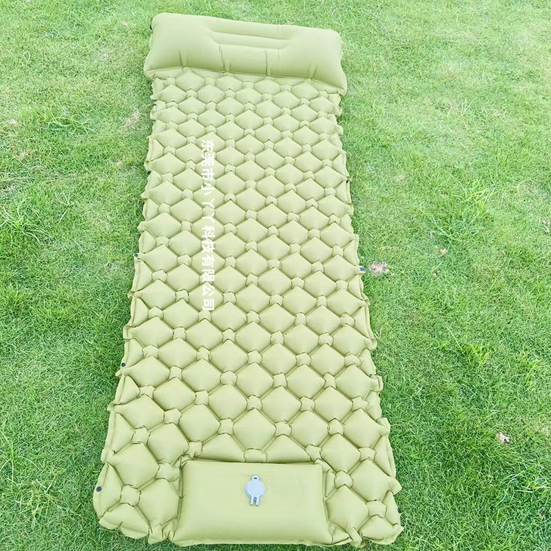 Cross-Border Hot-Selling Widened and Enlarged Single-Person Outdoor Inflatable Mat Tpu Outdoor Foot-Operated European and American Large-Size Inflatable Bed