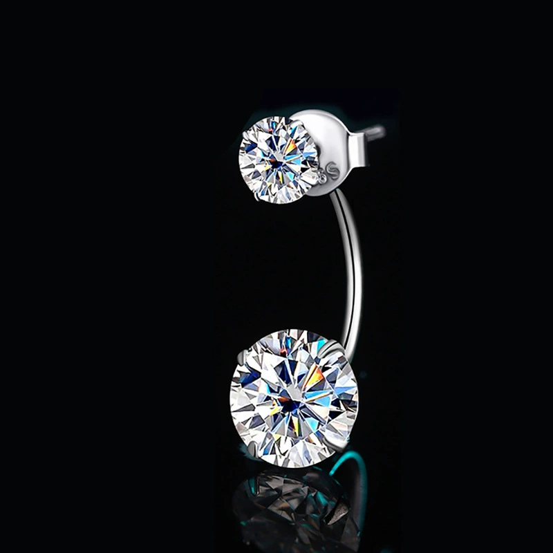 Platinum fashionable classic earrings, silver 925 sample