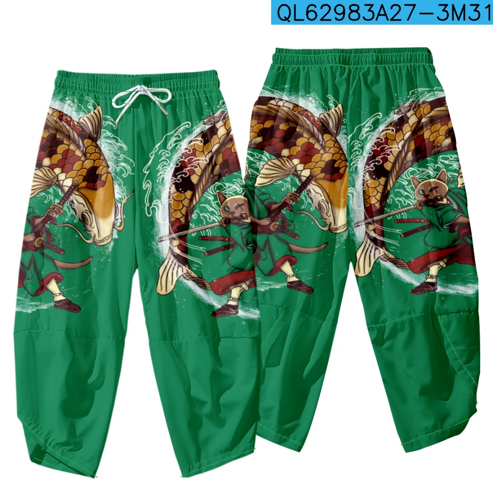 2023亚马逊独立站冰铁鲨年跨境上新潮牌裤系列大码休闲宽松九分