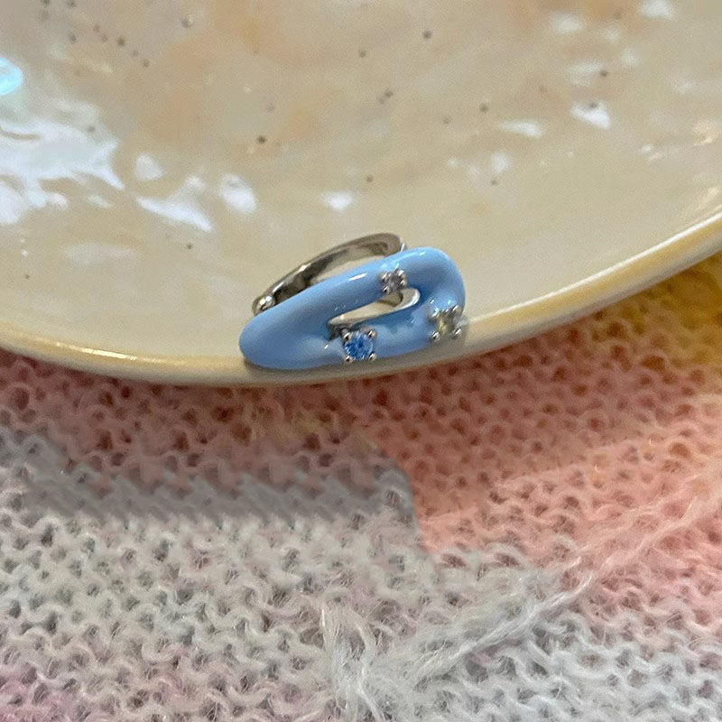 5g Weight None Ear Needle Material Ear Cuffs Classification 1 Piece Quantity Daily Occasion Alloy Material Geometric Pattern Women's Gender Enamel, Plating Design Sweet Style 1 Piece Sweet Geometric Enamel Plating Alloy Ear Cuffs 7