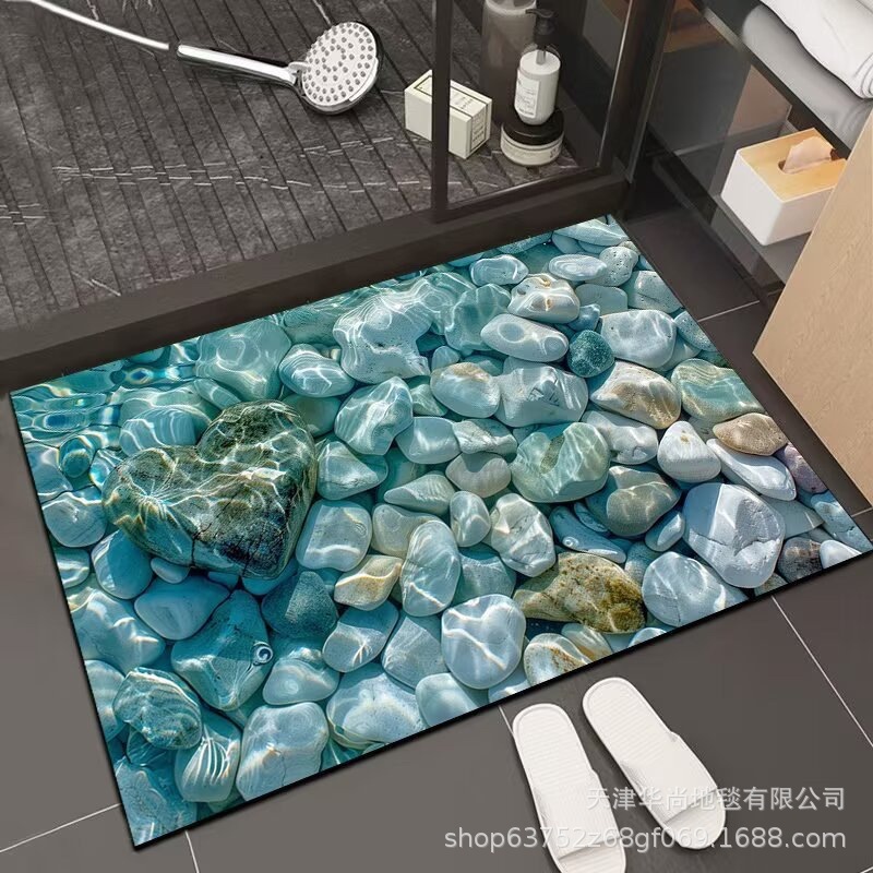 オーシャンストーン珪藻泥フロアマット浴室吸水速乾フットマットトイレドア汚れ防止と耐摩耗性フロアマット卸売|undefined