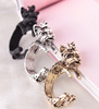 W075 Factory Direct Sales Foreign Trade WISH Express Sale Source Personality Customized Exaggerated Teddy Dog Open Ring