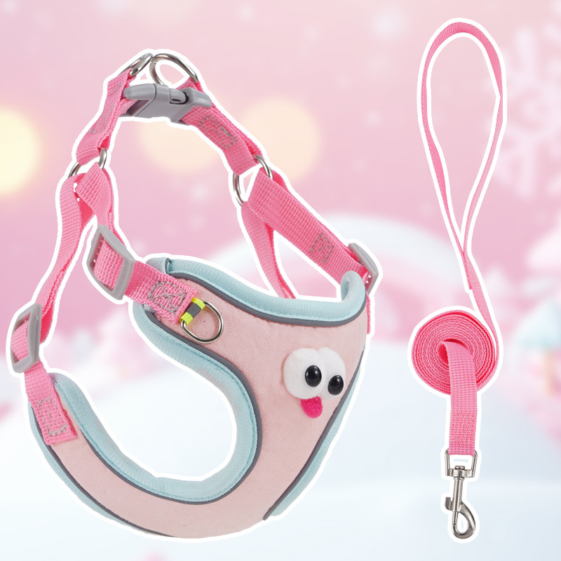Arnés con correa para perros para pasear perros de raza Teddy, Bichon, Pomerania, Corgi, cachorros y perros jóvenes, arnés tipo chaleco para mascotas.