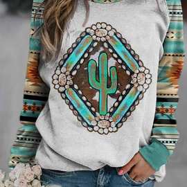 跨境货源秋冬新款亚马逊wish ebay欧美 长袖圆领卫衣上衣女装6620