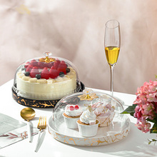 欧式陶瓷蛋糕盘带盖子聚会创意蛋糕架甜品台时尚下午茶点心水果盘