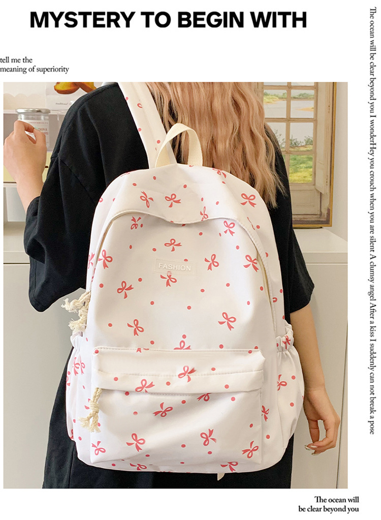 Japanese-style minimalist casual large-capacity backpack for middle and high school students, lightweight and trendy school daypack for girls