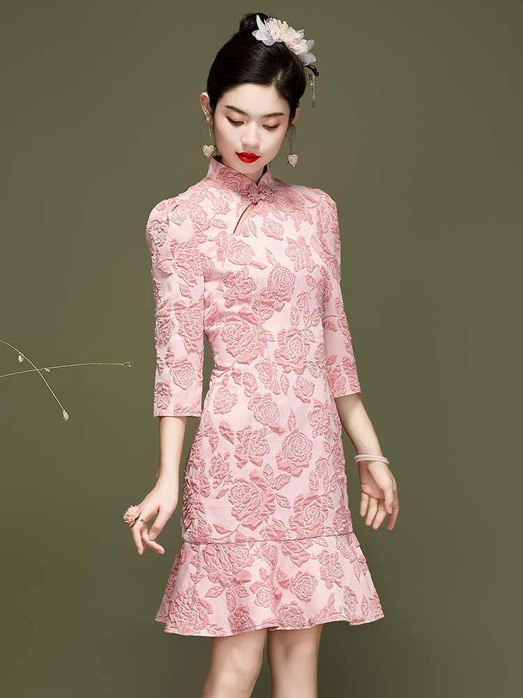 Spring short cheongsam