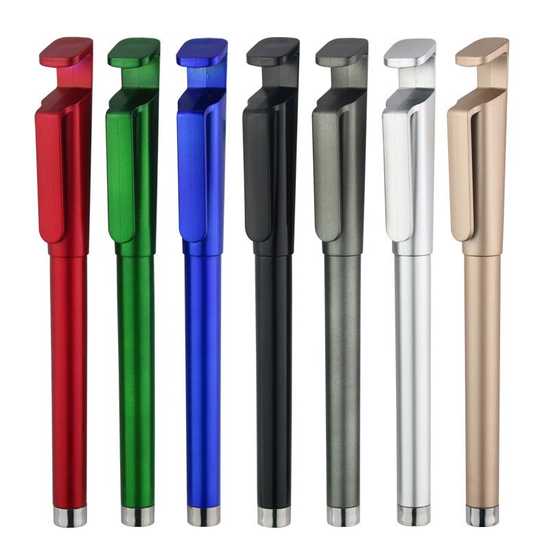 ビジネスオフィス文房具0.5mm弾丸ヘッド水性サインカスタムロゴ二次元コード携帯電話スタンドペン卸売り|undefined