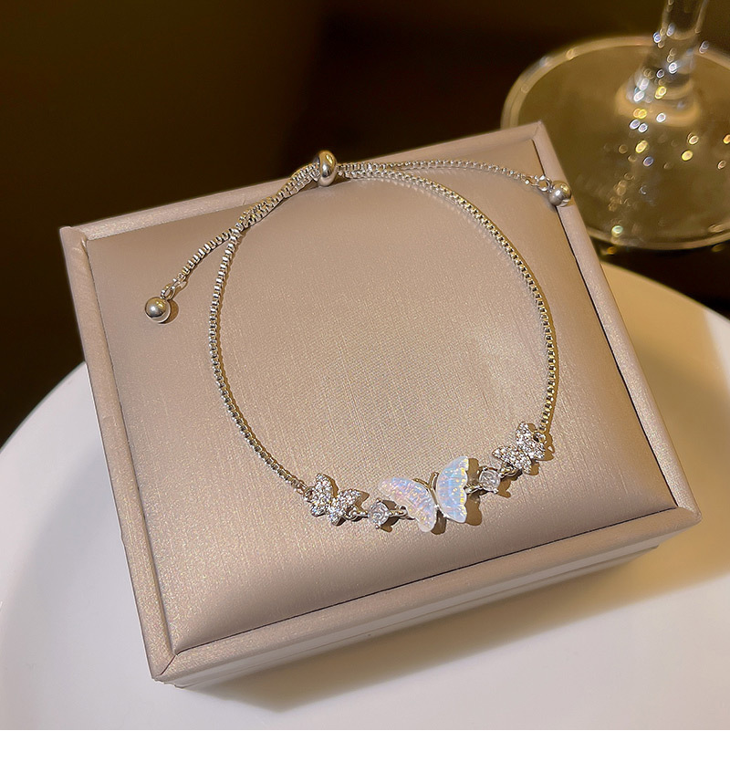 Fashion Butterfly Titanium Steel Plating Zircon Bracelets 1 Piece