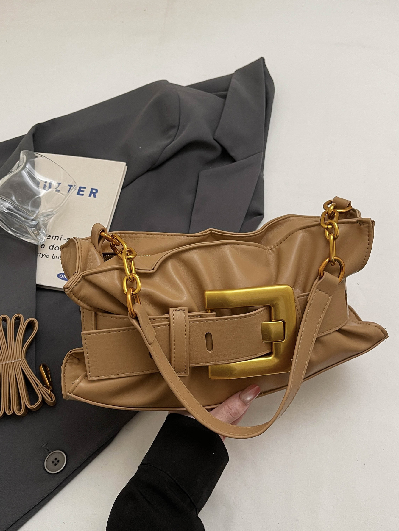 Bolso de tendencia transfronteriza de comercio exterior para mujeres 2026 nuevo bolso de textura de pulpa, bolso de lujo ligero, bolso de hombro dulce de una sola mujer