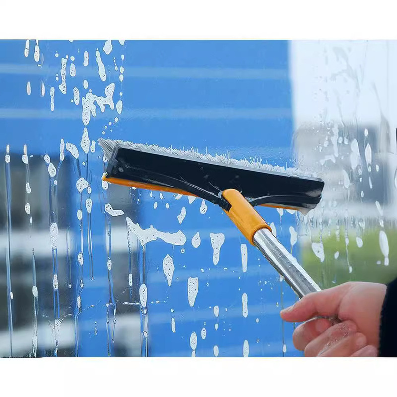 Two-in-one floor brush frosted brush floor brush long handle bristle V-shaped floor brush floor brush no dead angle toilet