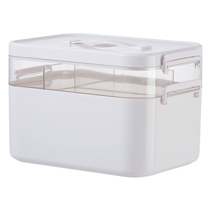 Shouyi пластиковая Бытовая портативная аптечка для оказания первой помощи большая двухслойная коробка для хранения портативная многослойная аптечка большой емкости