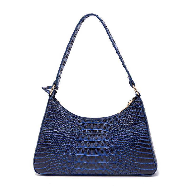 Retro Portable Underarm Women's Bag Brahman Bump Crocodile Pattern_voghion.com