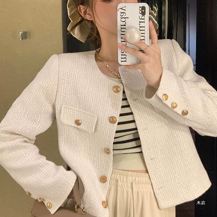 Теплая короткая зимняя куртка, в стиле Chanel, французский стиль, премиум