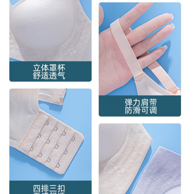 Ventas directas de fábrica comercio electrónico transfronterizo Sudeste de Asia Vietnam Tailandia damas verano ligero y cómodo sujetador de colección lateral