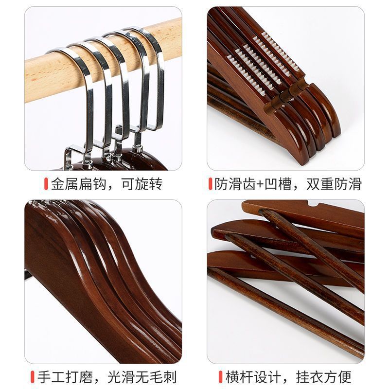 Perchas de madera maciza tienda de ropa hotel al por mayor soporte de ropa para el hogar dormitorio estante de ropa percha madera para adultos