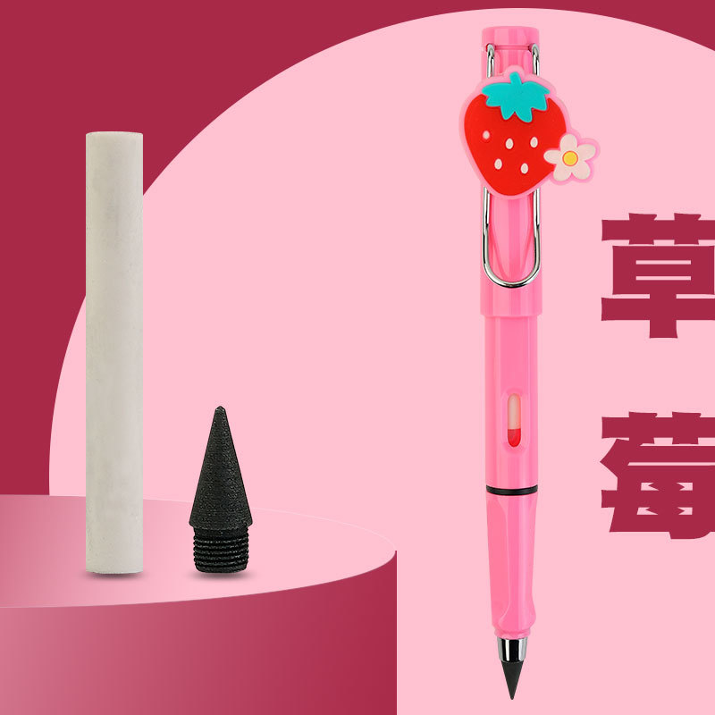Weizhuang nueva tecnología de dibujos animados lindo negro lápiz sin tinta lápiz de postura eterna no puede terminar de escribir