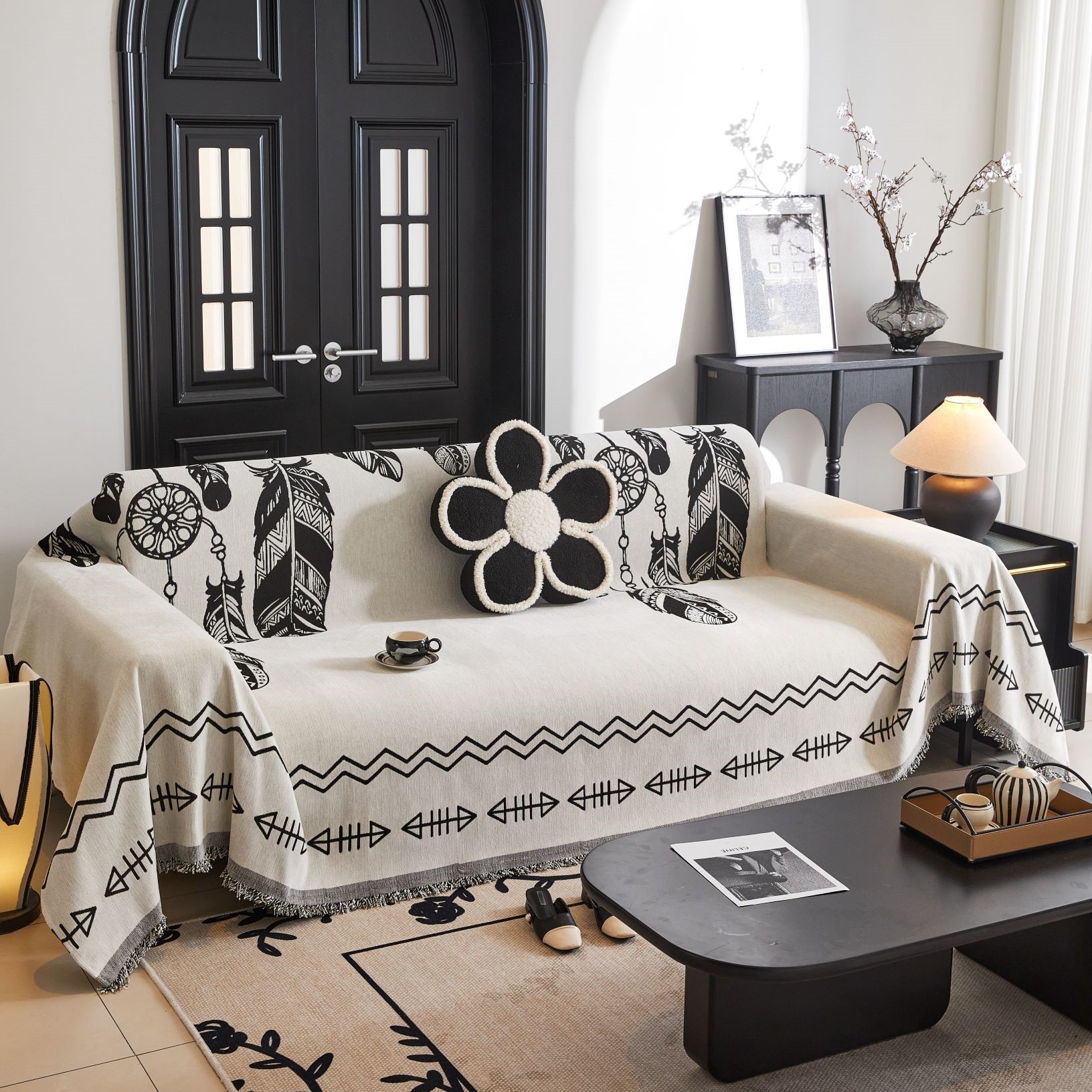 Sofa Cover Towel Anti-Cat Scratch Chenille Sofa Towel Full Cover Cloth Double-Sided Anti-Slip Sofa Cover Four Seasons