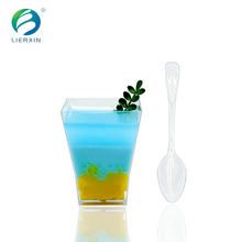 60ml方形甜品 慕斯杯果冻杯巴菲杯水果杯西餐杯 一次性透明甜品杯