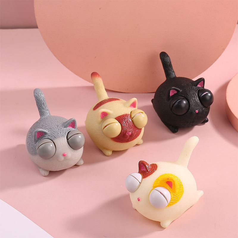 Cross-border explosions squinting angry cat eye explosion decompression vent pinch music squeeze stare creative decompression toys wholesale