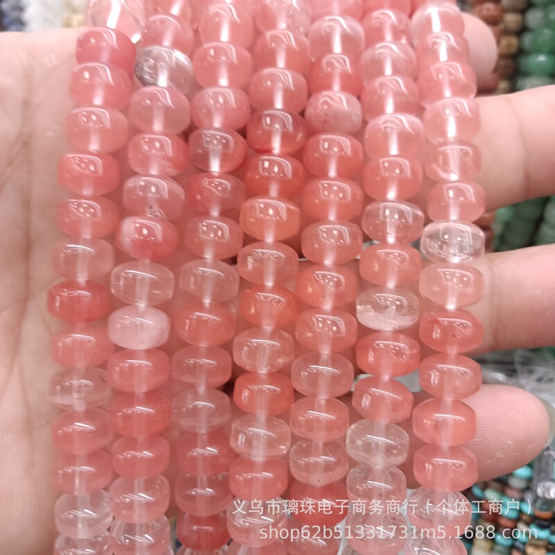 7x9mm天然石水晶玛瑙车轮珠散珠DIY手链项链饰品配件半成品串珠批|undefined