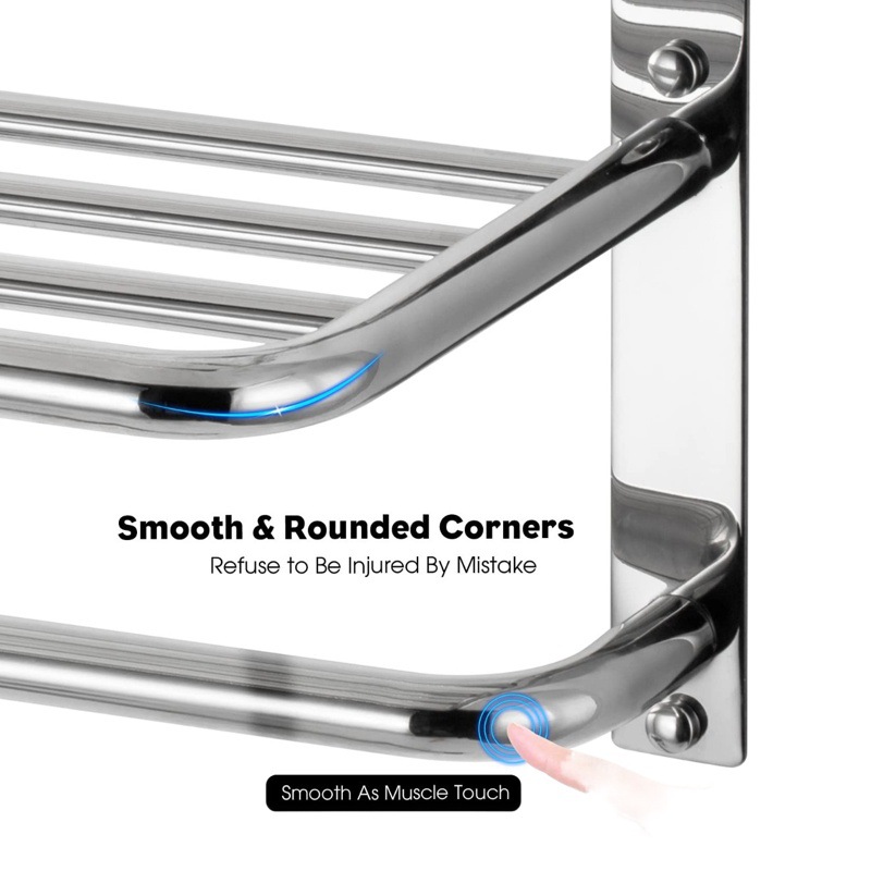 Toalla de baño rack SUS 304 de acero inoxidable Toalla de baño rack montado en la pared toalla rack brillante Negro 3-capa