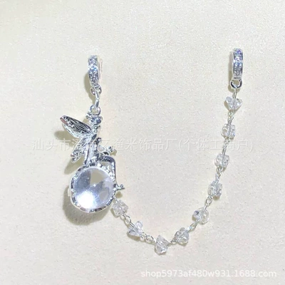 Zərgərlik ara hissələri — Gold-Plated Crystal DIY Accessories Fairy - bright-silver-white-elf-goddess-zircon-chain-terms