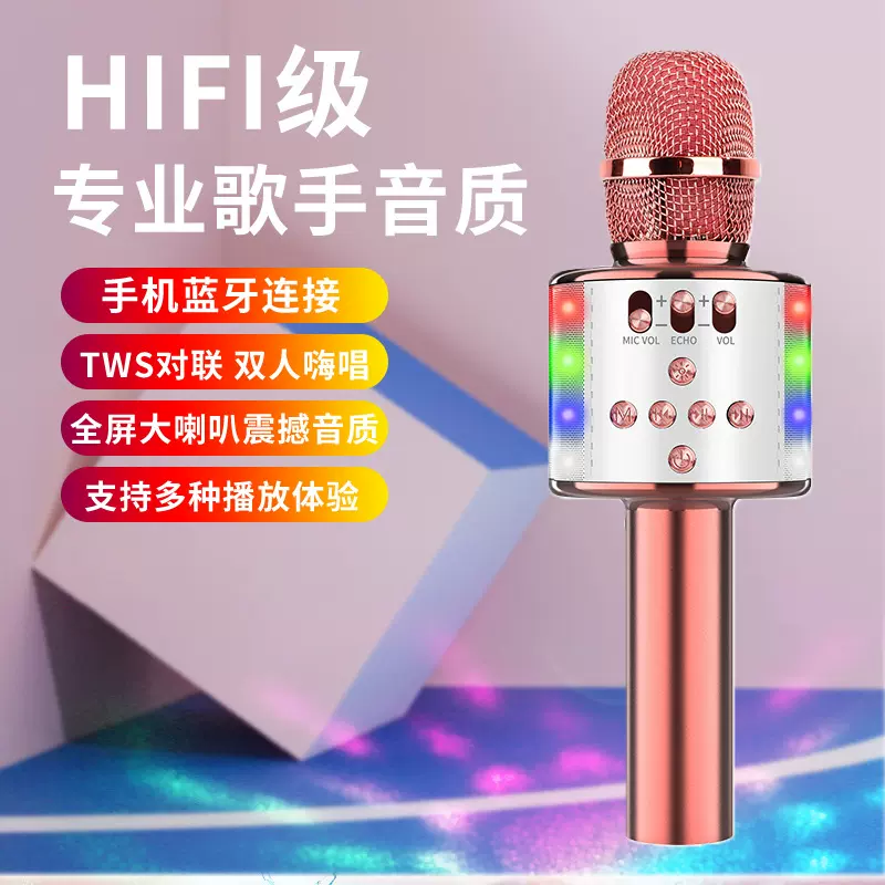 无线话筒音响一体麦克风卡拉OK音响一体机话筒户外K歌音响麦克风