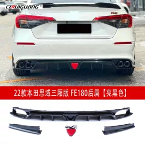 11-ci Nəsil Civic FE180 Arxa Dodaq Dörd Çıxışlı İcazə Arxa Spoiler Modifikasiyası