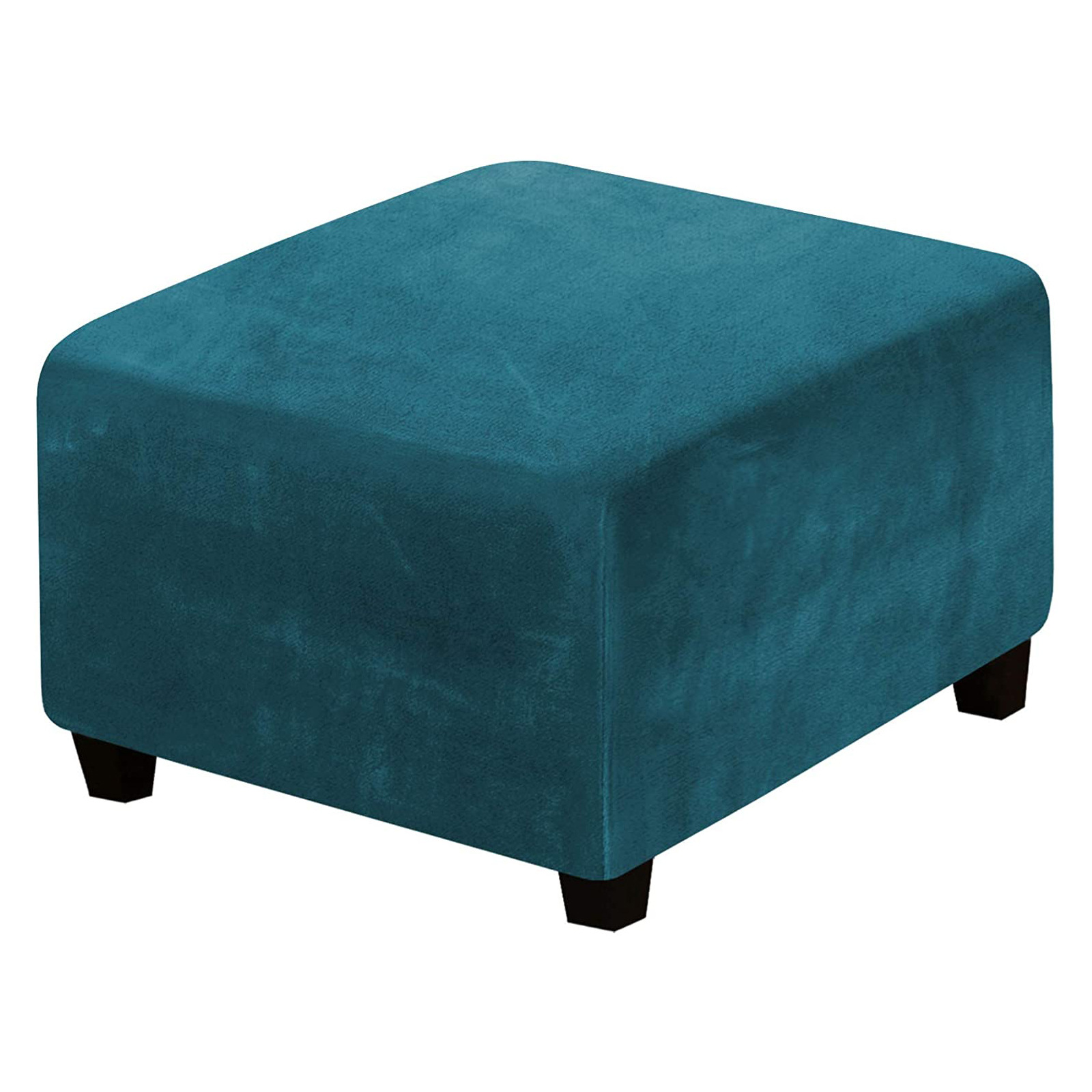 Cross-border Velvet Super Soft All-inclusive Square Stool Stool Set Simple Solid Color Sofa Footstool Cover