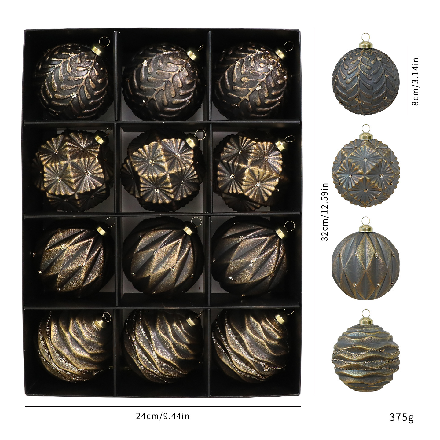 Shengyuan nuevo retro retro retro caja de bolas de Navidad decoración de árbol de Navidad decoración de ventanas de hotel colgante colgante image 7