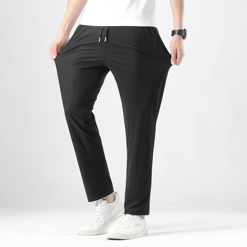 Summer New Style Exquisite Plaid Ice Silk Large Size High-Elastic Quick-Dry Pants Summer Breathable Cool Straight-Leg Versatile Casual Men's Pants Summer New Style Exquisite Plaid Ice Silk Large Size High-Elastic Quick-Dry Pants Summer Breathable Cool Straight-Leg Versatile Casual Men's Pants