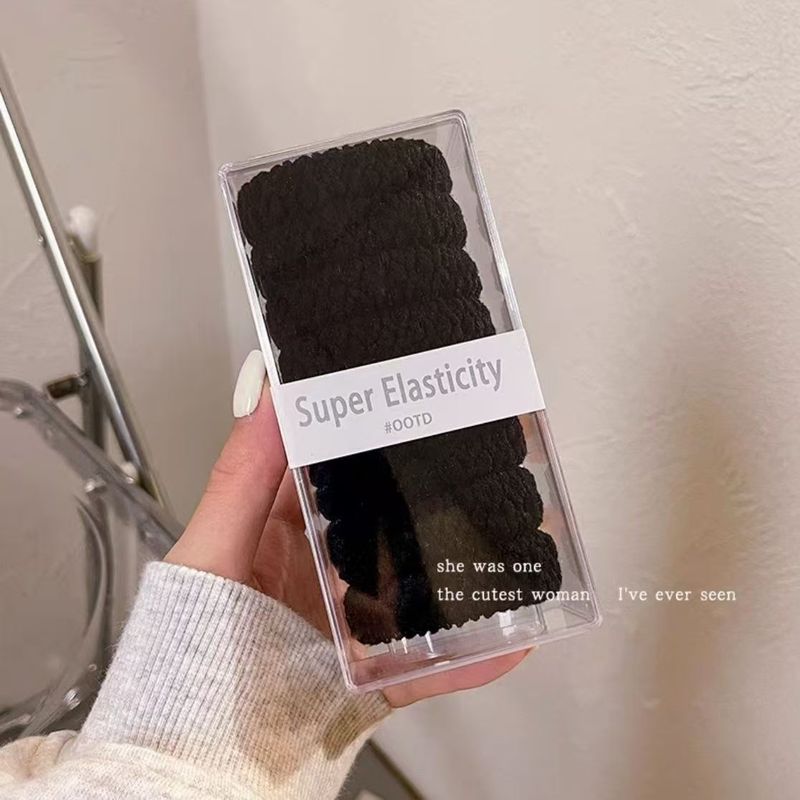 厚みのある高弾性ヘアリング女性のタオルリングポップコーンカラフルなハイエンドヘアリングポニーテールヘッドロープ女性のヘアロープ|undefined