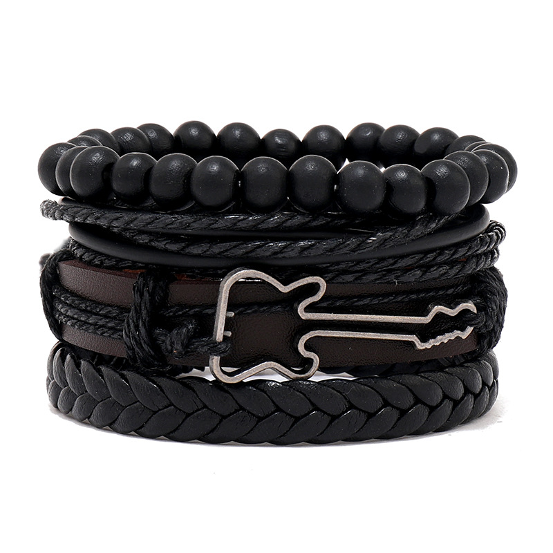 34g Weight Bangle Classification 1 Piece Quantity Street Occasion Pu Leather Material Solid Color Pattern Men's Gender Printing Design Hip-Hop, Retro Style Hip-Hop Retro Solid Color Pu Leather Printing Men's Bangle Men Cord & Leather Bracelets 无