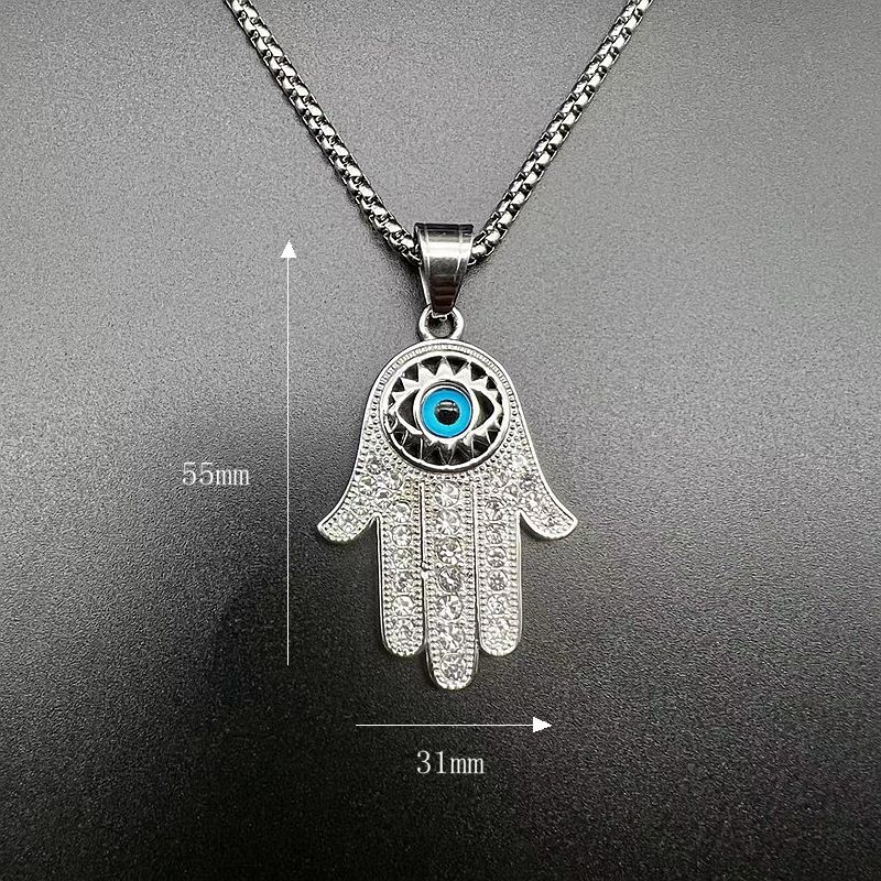 16g Weight Rhinestones Inlay Material Pendant Necklace Classification 1 Piece Hip-hop Stainless Steel Plating Inlay Rhinestones Pendant Necklace