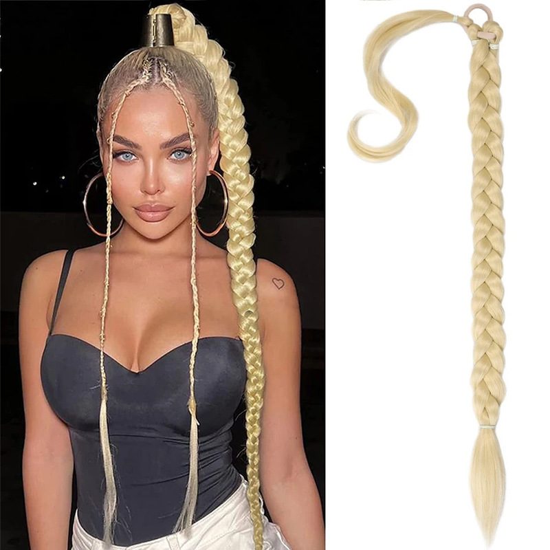 Cross-border European and American wig ponytail Ponytail can be woven braided straight hair distributed winding style various shapes