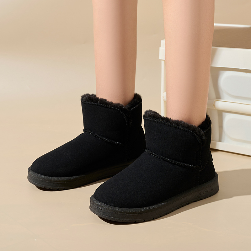 Botas de nieve nuevas de invierno para mujer, casuales, más cachemira, algodón grueso para nieve, cien piel de oveja, cachemira, zapatos de algodón cálidos, zapatos de mujer_voghion.com