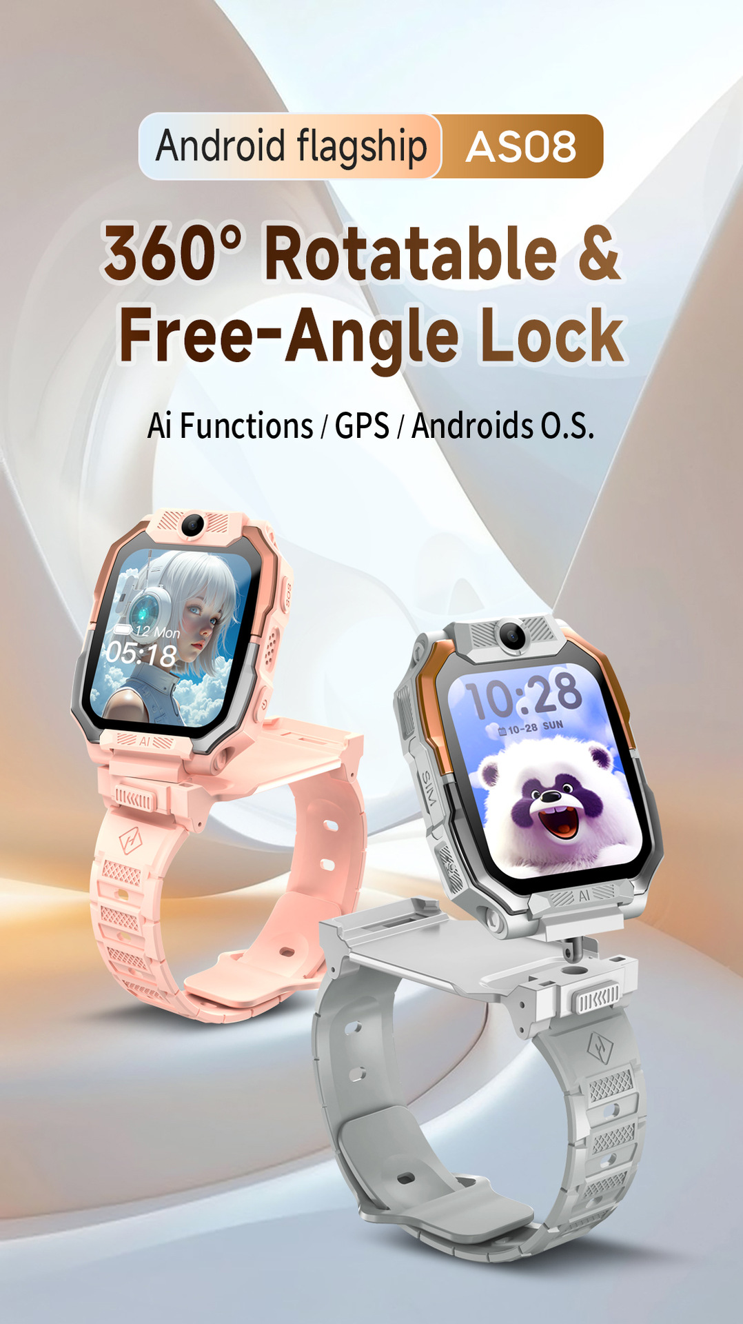 Cross-border smart children's smartwatch gifts for boys and girls, card-inserting video call watch factory direct sales full figure