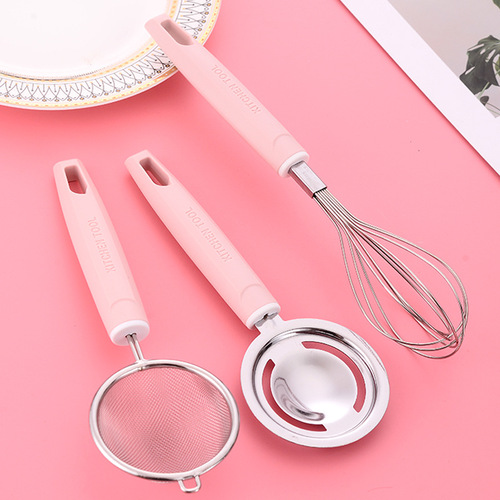 Baby food supplement tools stainless steel egg white and yolk separator steamed egg beater filter colander baking set