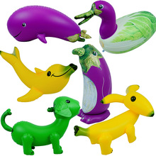 跨境亞馬遜創意搞怪充氣動物白菜茄鴨子水上派對裝飾玩具小狗海豚