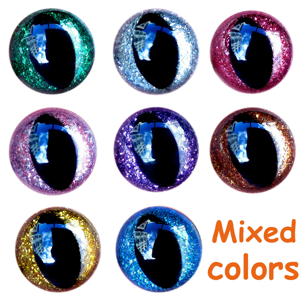 Cross-border 12-24mm de alta calidad de Cristal ojos de gato brillante brillo ojos de Cristal de peluche muñeca de juguete Accesorios