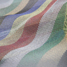 彩条立体金丝七彩网布面料 新款现货菱形网纱布料 彩虹色条纹