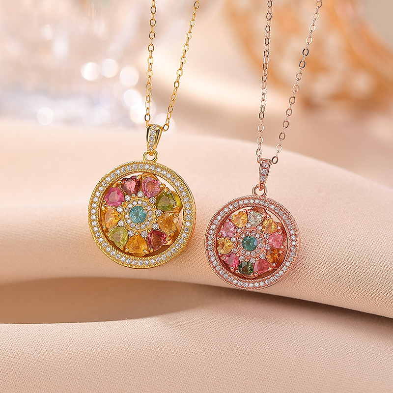 Mặt dây chuyền bạc S925 mạ vàng hình mặt nạ cổ điển có thể xoay, khắc Lục Tự Chân Ngôn — Vàng cỡ lớn (mặt dây chuyền đơn)