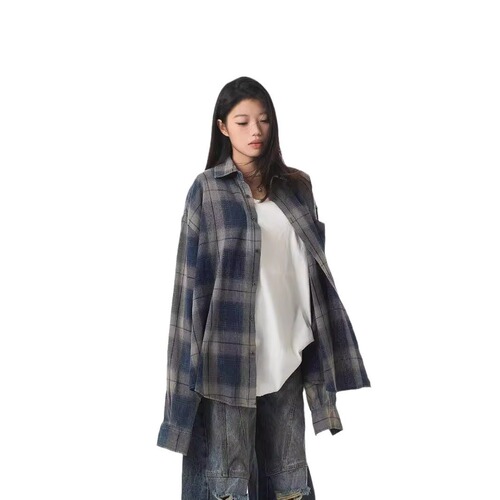 Letters long-sleeved shirt Japanese Hong Kong style ins loose shirt boys summer trend all-matching casual coat