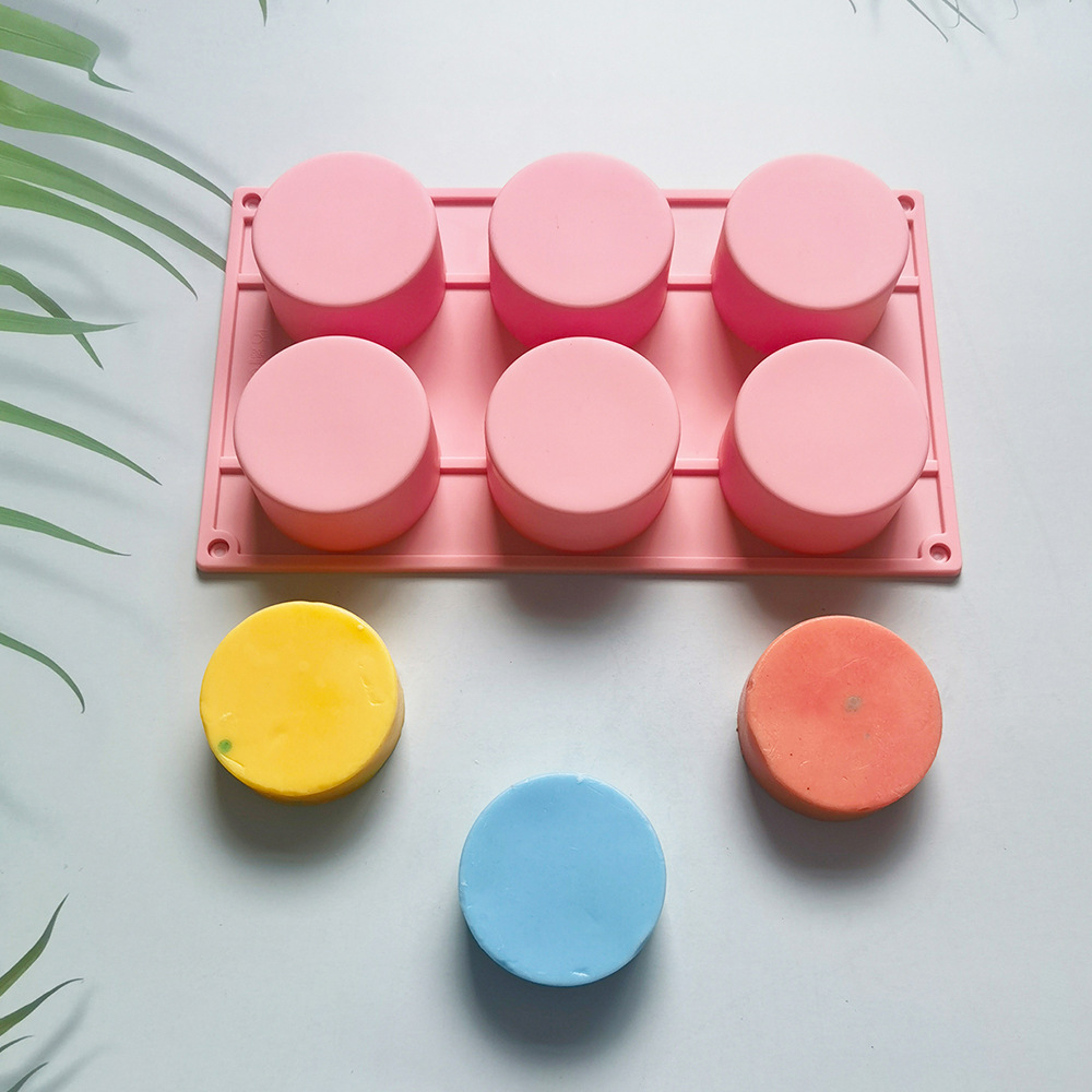 6 cilindros grandes 42 molde de silicona pastel helado pudín molde de postre jabón utensilios de cocción