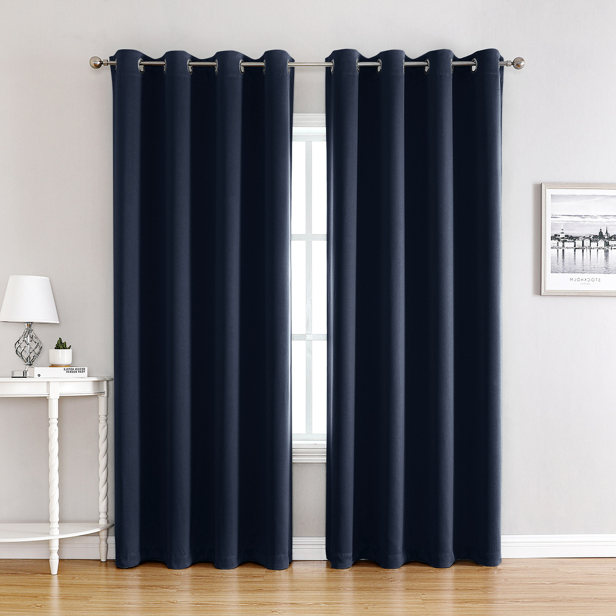 Cortinas opacas de alta precisión de color puro Amazon, 210gsm, cortinas terminadas transfronterizas, venta al por mayor en stock.