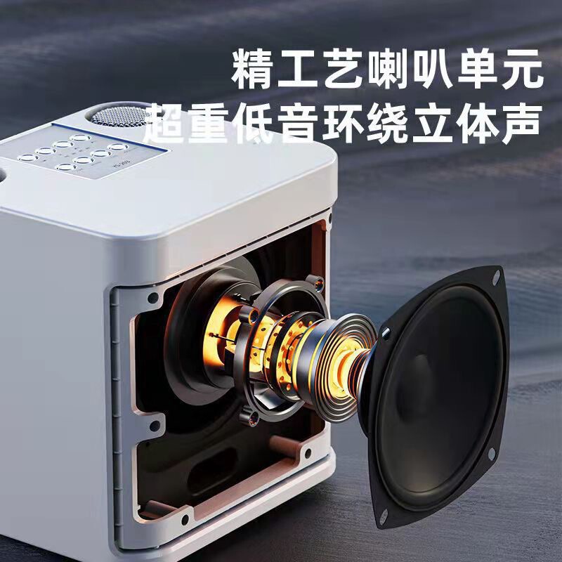 YS-203 クロスワイヤレス Bluetooth 屋外カラオケ ホームエンターテイメント 良い音質 音声変更 KTV スピーカー オールインワン マイク ブルー|undefined
