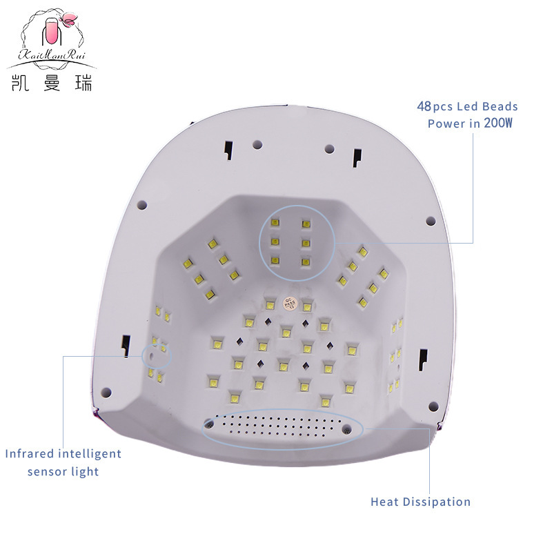 Lámpara de manicura de alta potencia de 200W UV seco rápido pegamento de uñas lámpara de terapia de luz LCD máquina de manicura